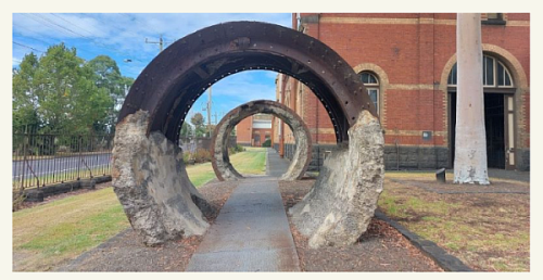 Sewer pipe sculpture